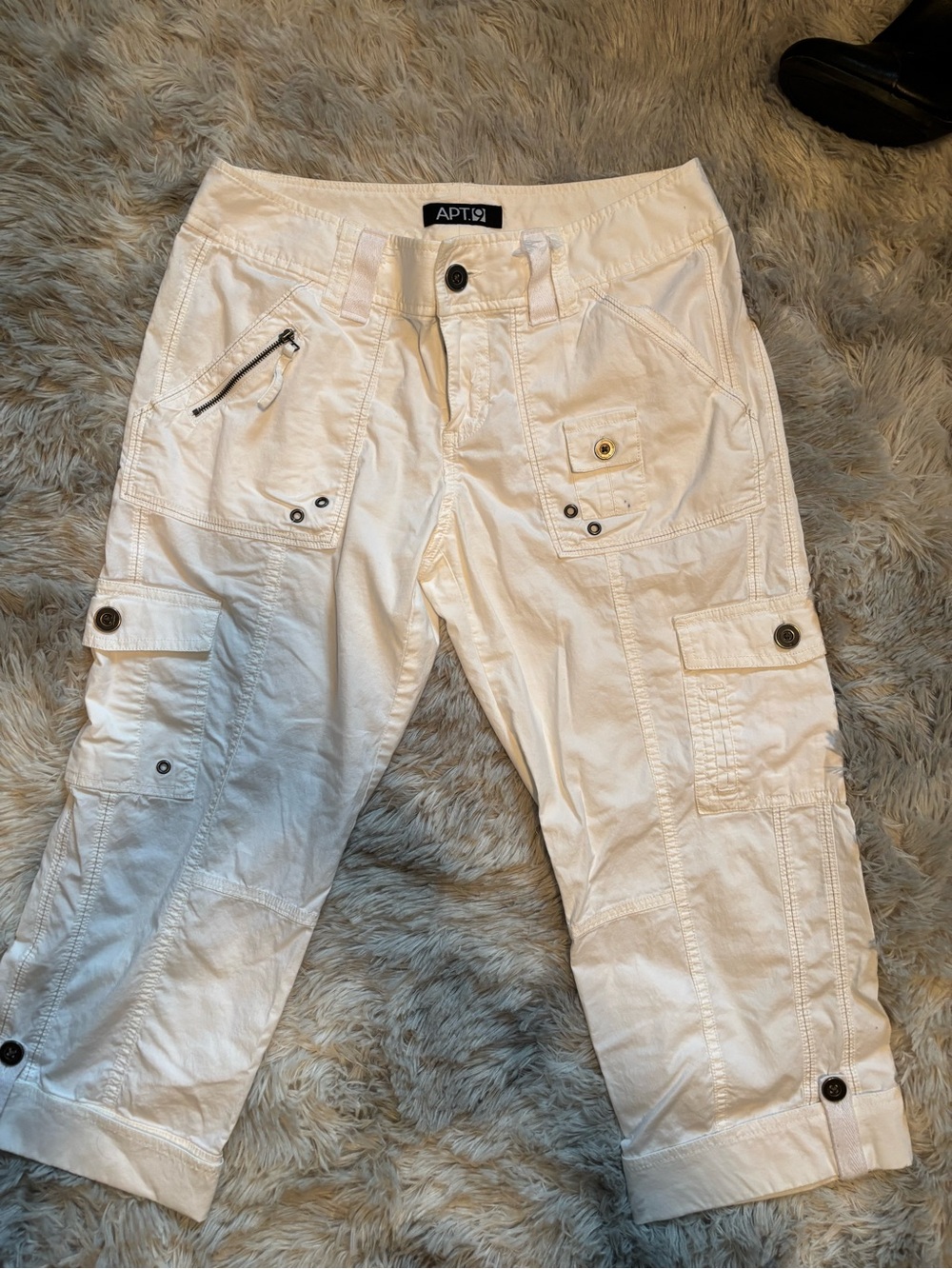 Apt. 9 White Cotton Blend Capris